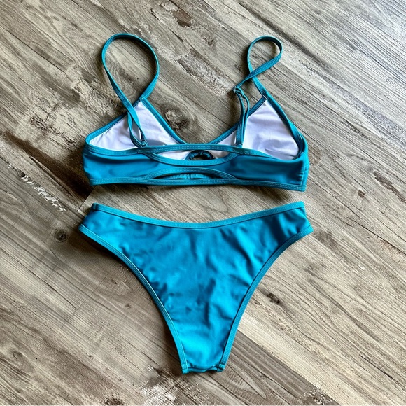 Cupshe Teal Cut Out Bralette Bikini - Picture 3 of 6
